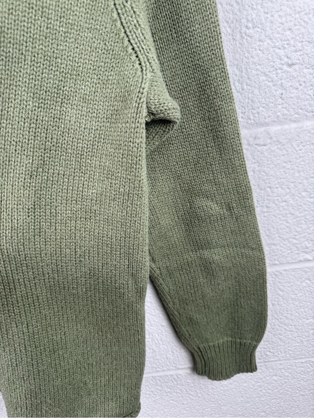 Vintage 90s J.Crew Roll Neck Sweater XL Sage Green Oversized Chunky Knit Coastal - Picture 5 of 10